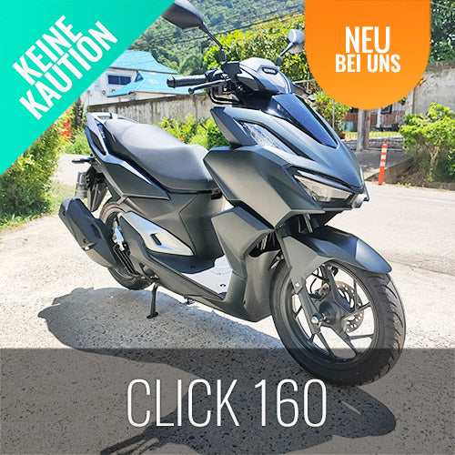 Roller mieten Koh Samui Honda Click 160ccm ohne Reisepass mit Lieferung